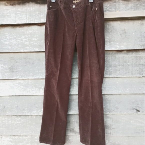 NWOT St. John's Bay Women's Average Secretly Slender Boot Cut Brown Corduroy 14 - Picture 4 of 9